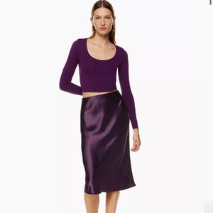 NWT Aritzia babaton slip skirt in silky purple (dewberry) color
